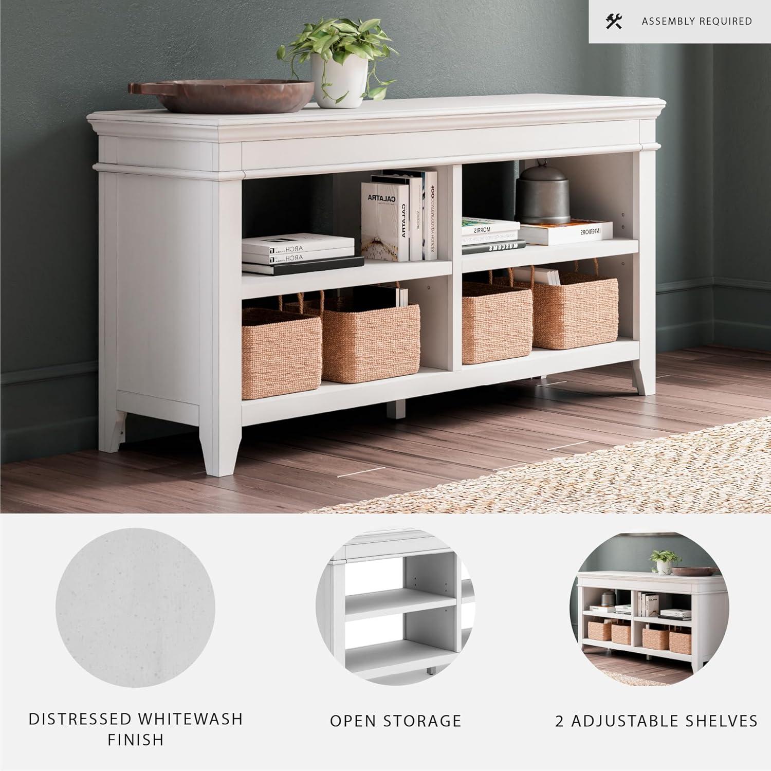 imageSignature Design by Ashley Kanwyn Classic Credenza with 2 Adjustable Shelves WhiteWhite