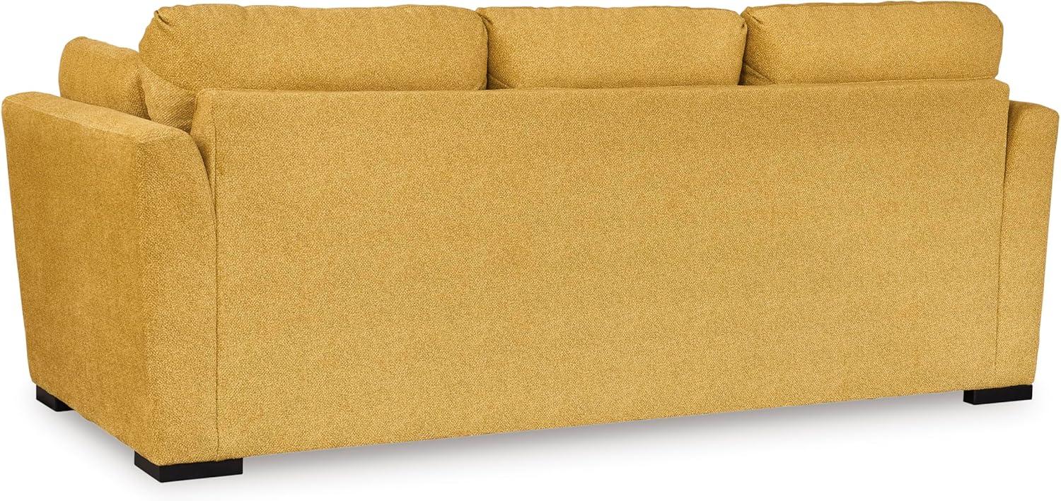imageSignature Design by Ashley Keerwick Scandinavian 2in1 Sofa Sleeper with Folding Gel Memory Foam Mattress and 4 Pillows Queen YellowYellow
