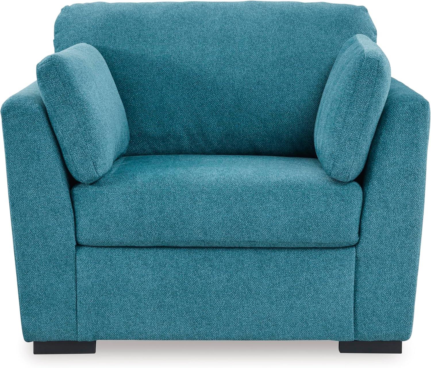 imageSignature Design by Ashley Keerwick Scandinavian Upholstered Oversized Chair with 2 Bolster Pillows BlueBlue