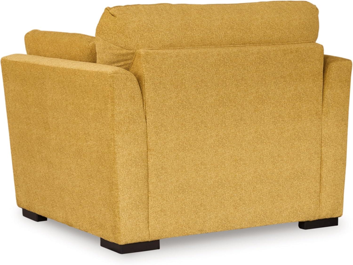 imageSignature Design by Ashley Keerwick Scandinavian Upholstered Oversized Chair with 2 Bolster Pillows BlueYellow