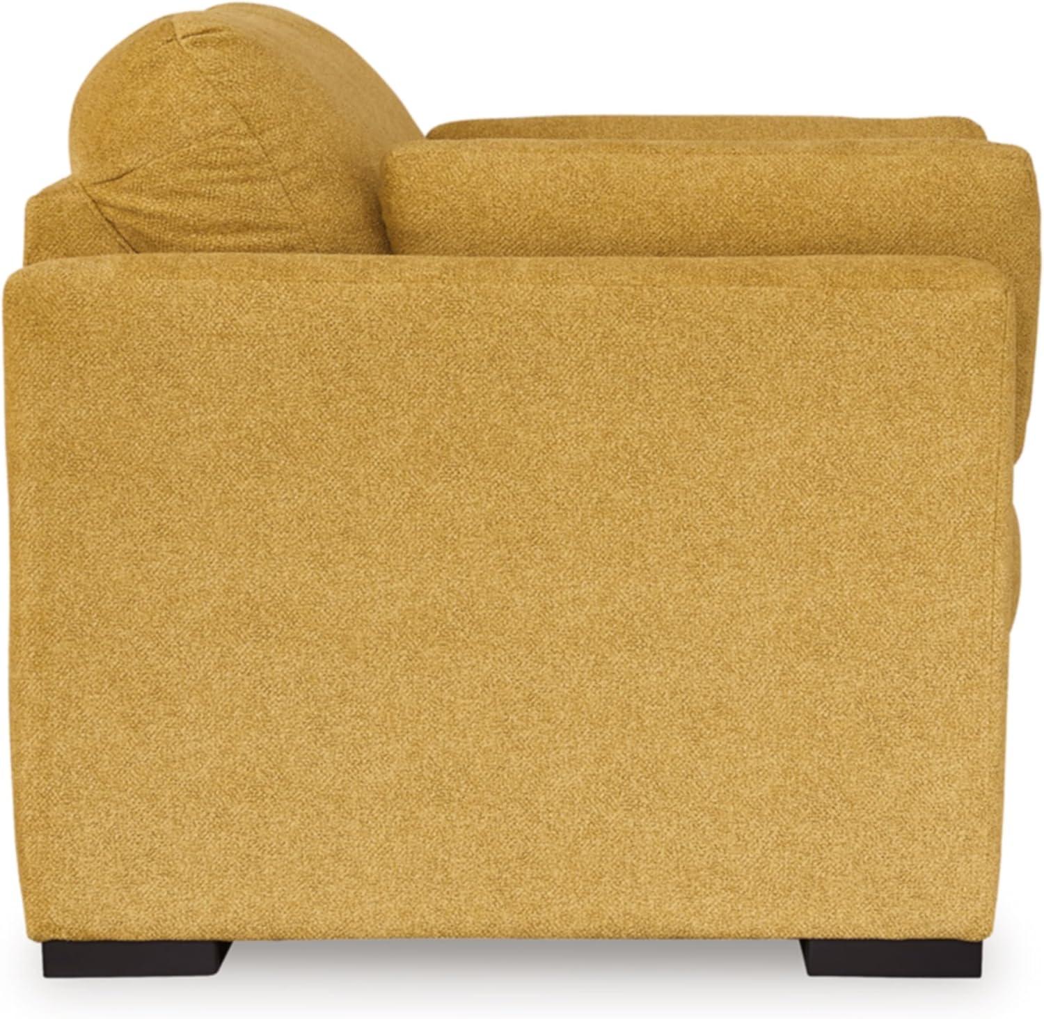 imageSignature Design by Ashley Keerwick Scandinavian Upholstered Oversized Chair with 2 Bolster Pillows BlueYellow