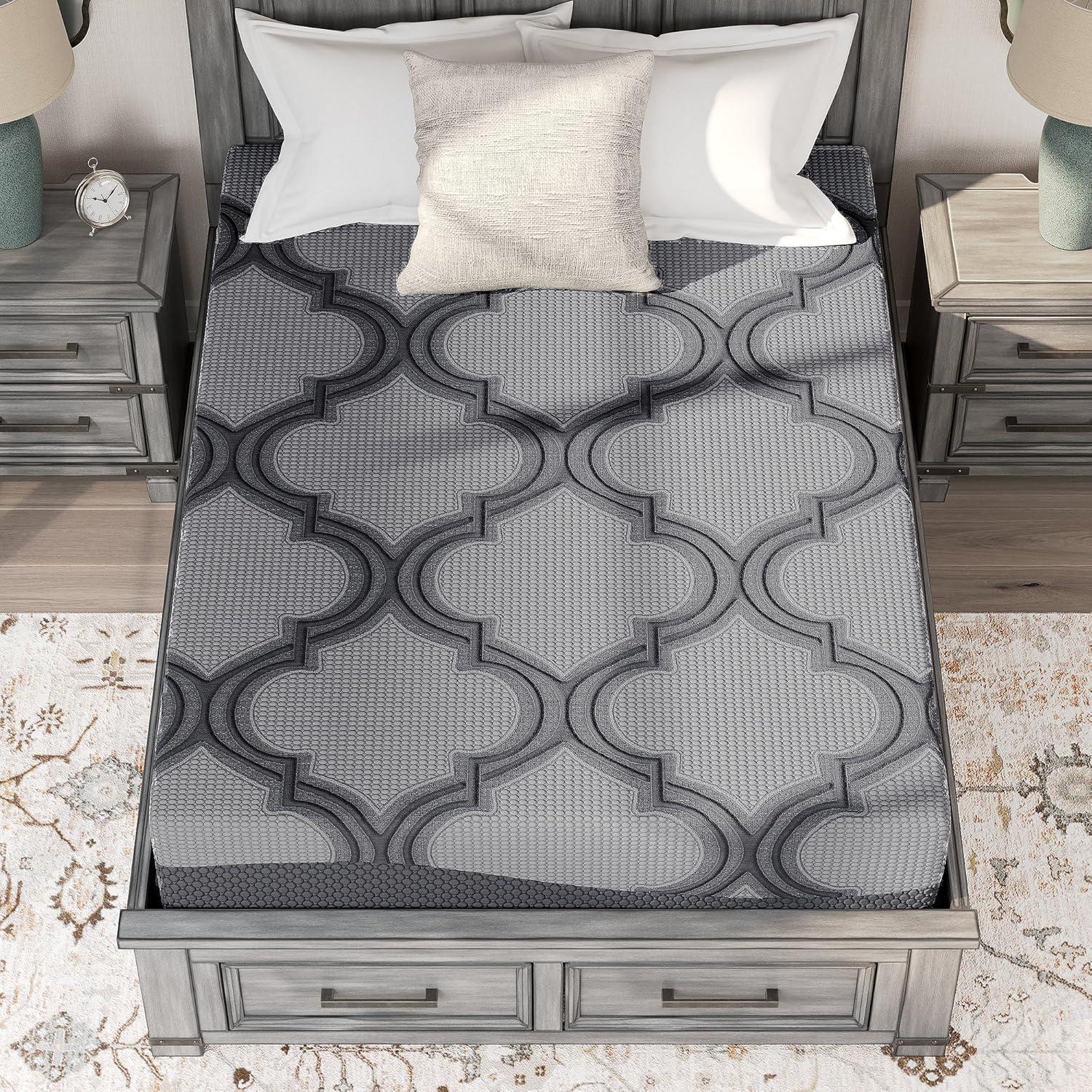 imageSignature Design by Ashley King Size 12 Inch Hybrid Mattress with Cooling Gel Memory Foam and Lumbar Support Form Fiberglass Free Mattress In A BoxCalifornia King