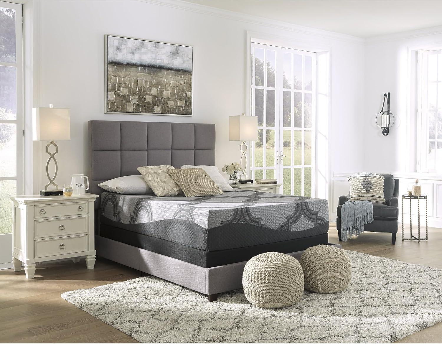 imageSignature Design by Ashley King Size 12 Inch Hybrid Mattress with Cooling Gel Memory Foam and Lumbar Support Form Fiberglass Free Mattress In A BoxKing