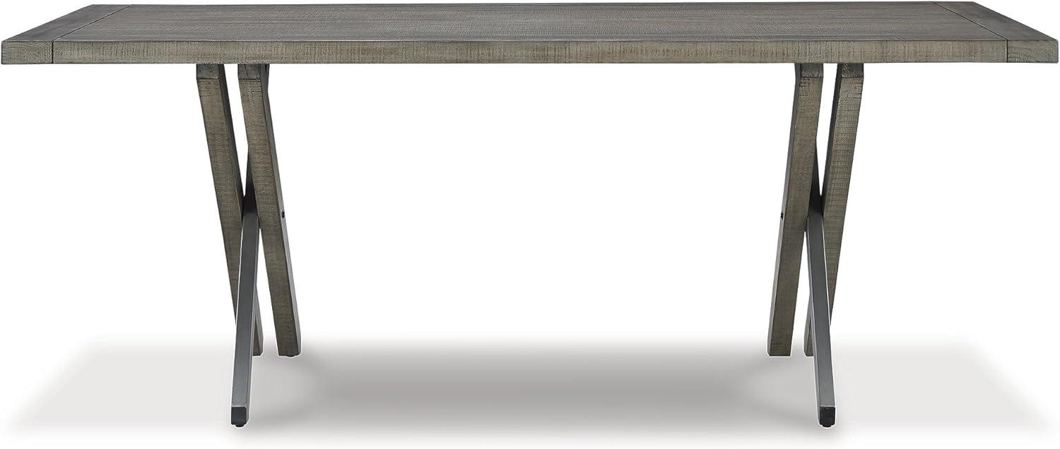 imageSignature Design by Ashley Krystanza Casual Dining Table with Cross Base Light Gray