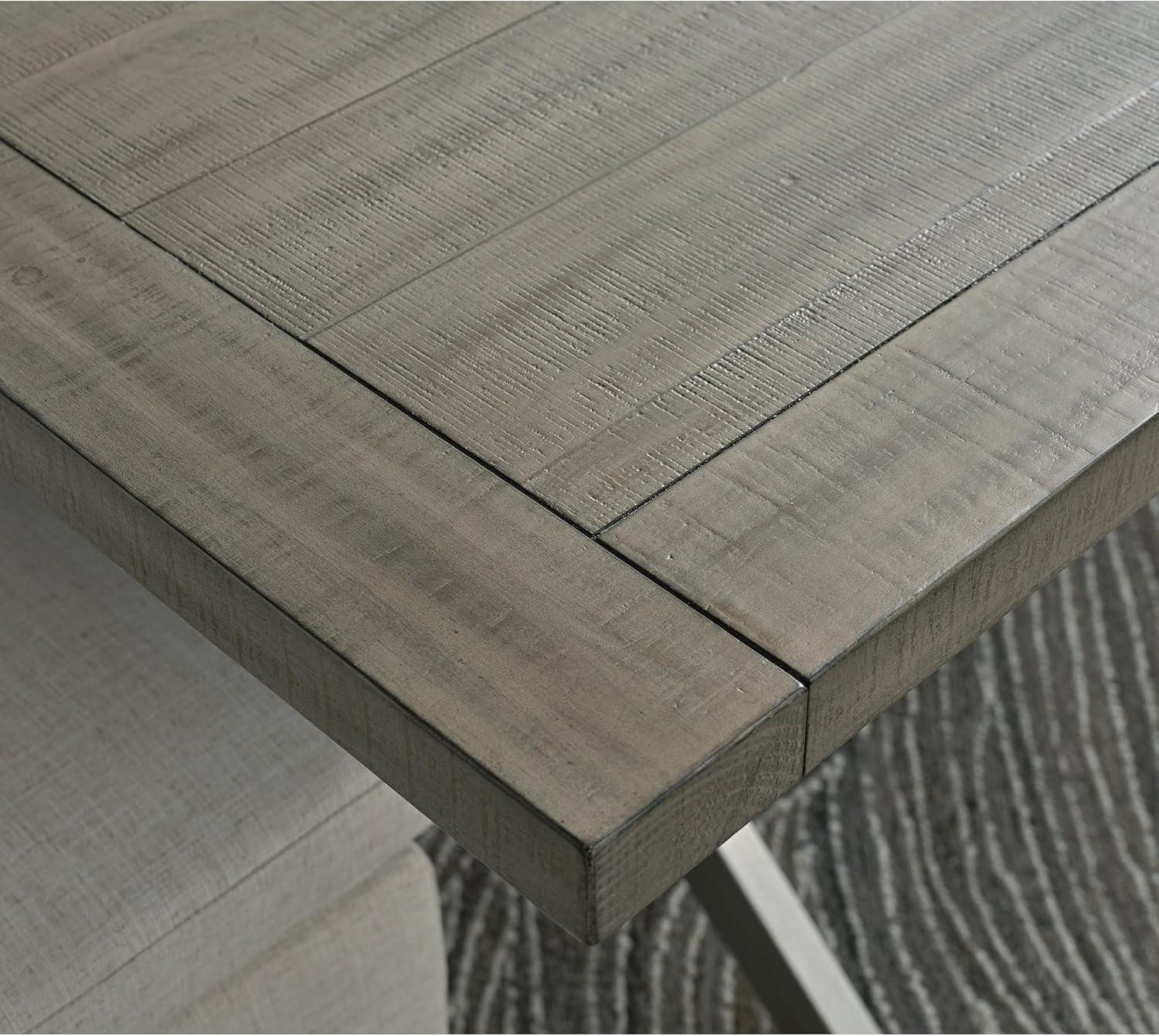 imageSignature Design by Ashley Krystanza Casual Dining Table with Cross Base Light Gray