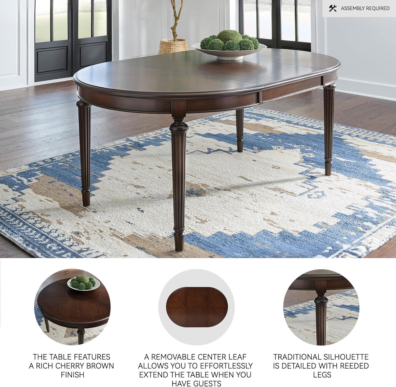 imageSignature Design by Ashley Lavinton Classic Dining Extension Table Dark Brown