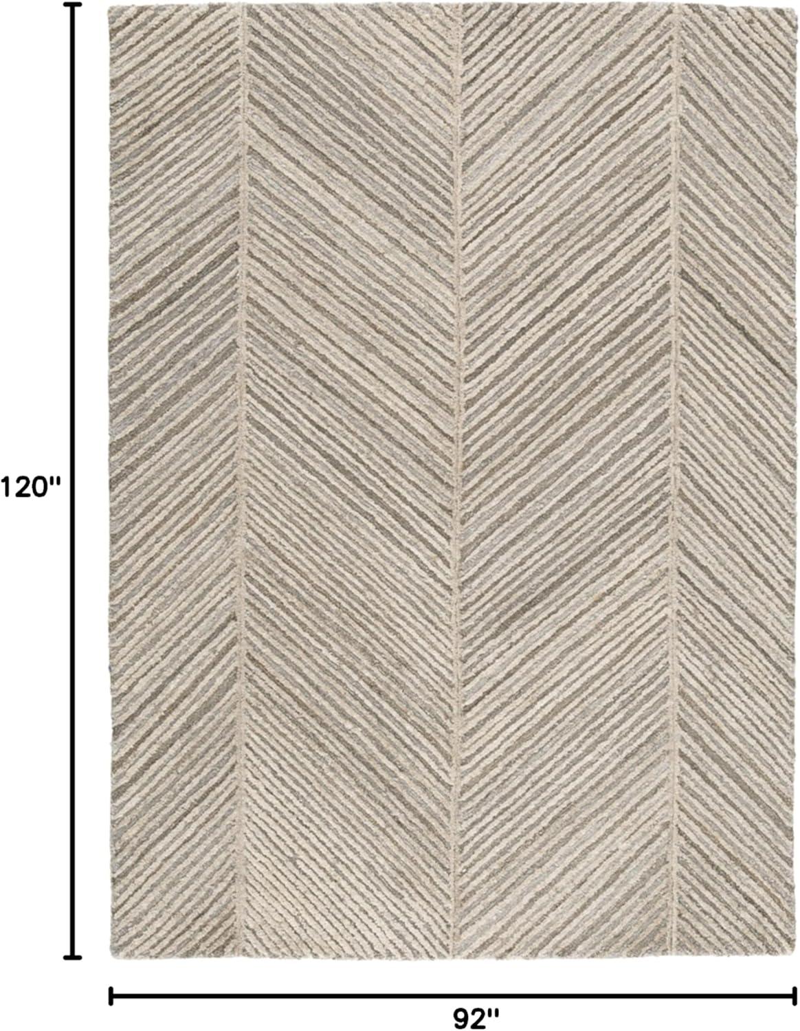imageSignature Design by Ashley Leaford Hand Tufted Chevron 78quot x 10 Area Rug 6mm Pile Taupe