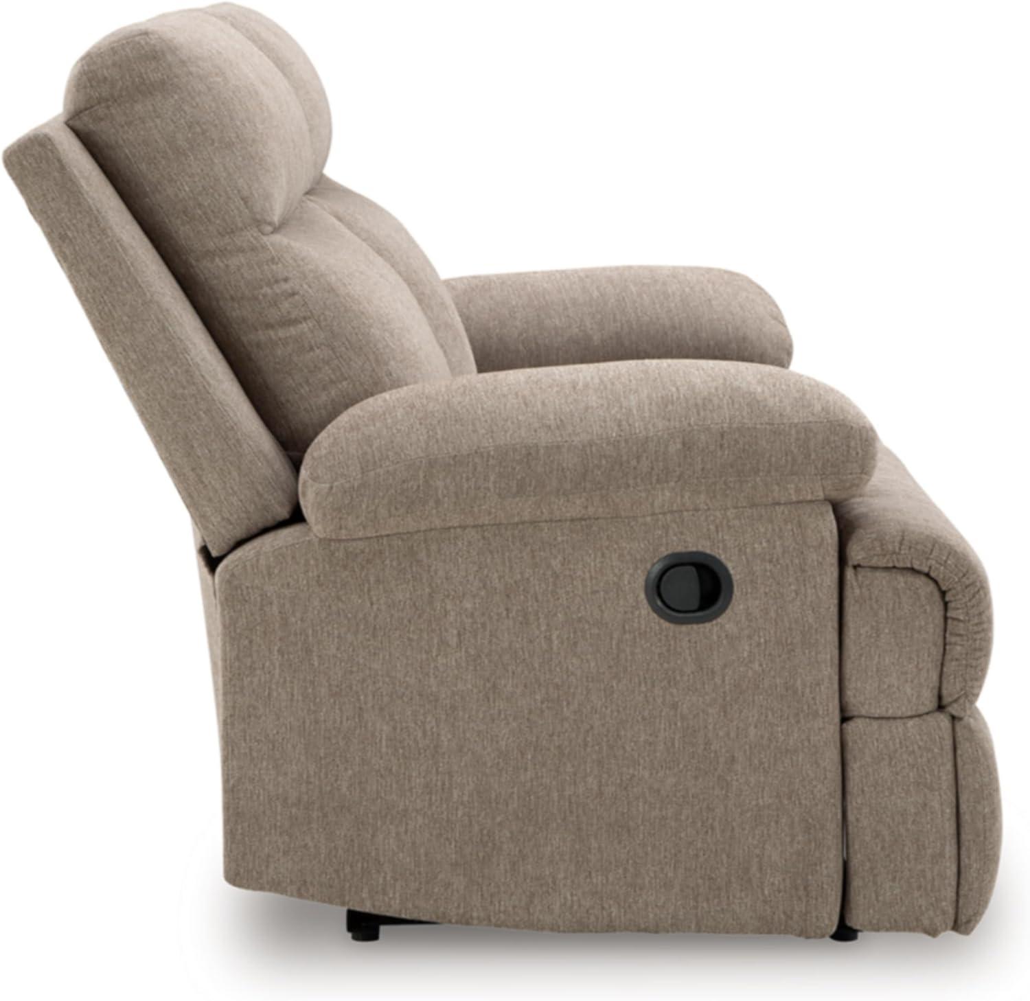 imageSignature Design by Ashley Leesworth Modern Leather Match Power Reclining Loveseat with USB Ports Dark BrownMocha