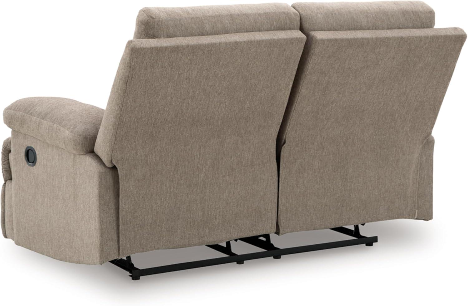 imageSignature Design by Ashley Leesworth Modern Leather Match Power Reclining Loveseat with USB Ports Dark BrownMocha