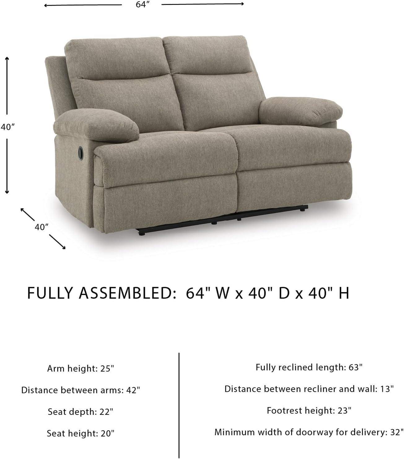 imageSignature Design by Ashley Leesworth Modern Leather Match Power Reclining Loveseat with USB Ports Dark BrownMocha