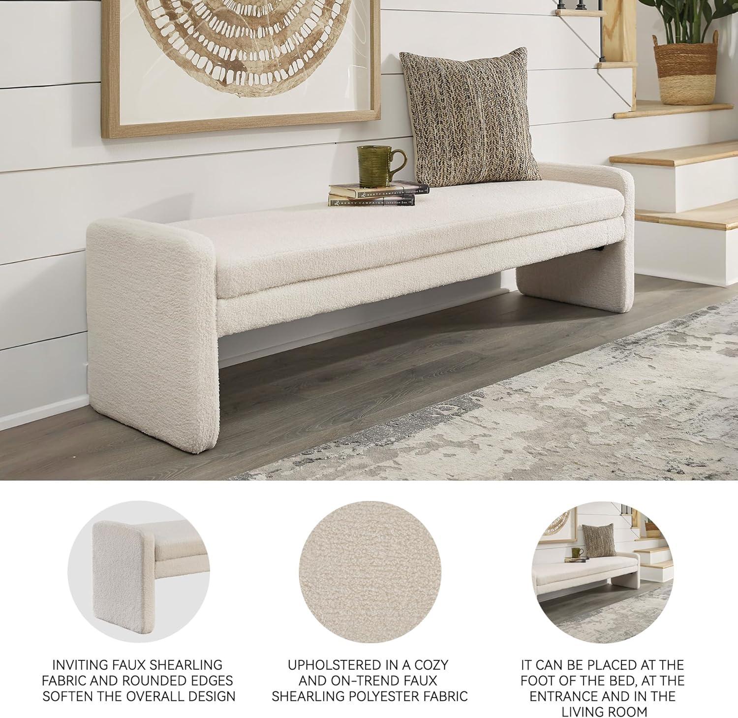 imageSignature Design by Ashley Lembertson 70quot Accent Bench Beige