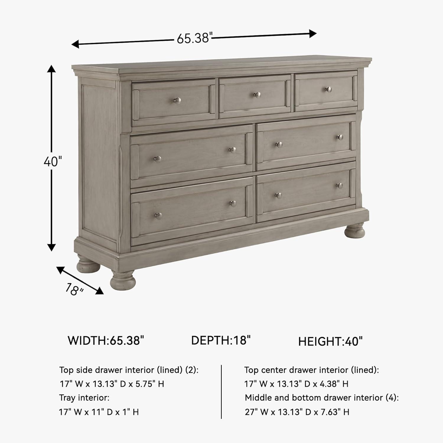 imageSignature Design by Ashley Lettner Modern Traditional 7 Drawer Dresser Light Gray