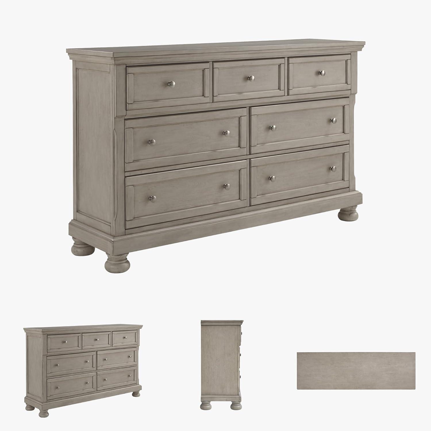 imageSignature Design by Ashley Lettner Modern Traditional 7 Drawer Dresser Light Gray