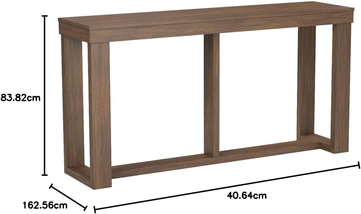 imageSignature Design by Ashley Loyaska Casual Sofa Table with Marble Top Brown ampamp WhiteGray Brown