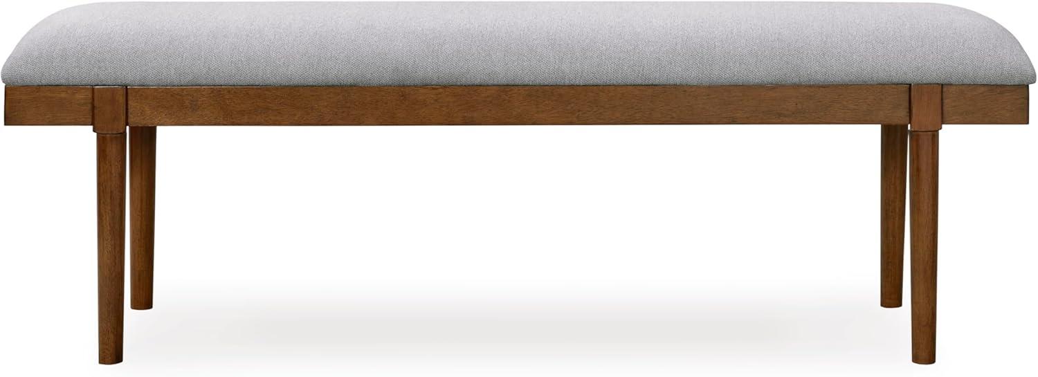 imageSignature Design by Ashley Lyncott 59quot Upholstered Solid Wood Frame Dining Bench GrayBrown