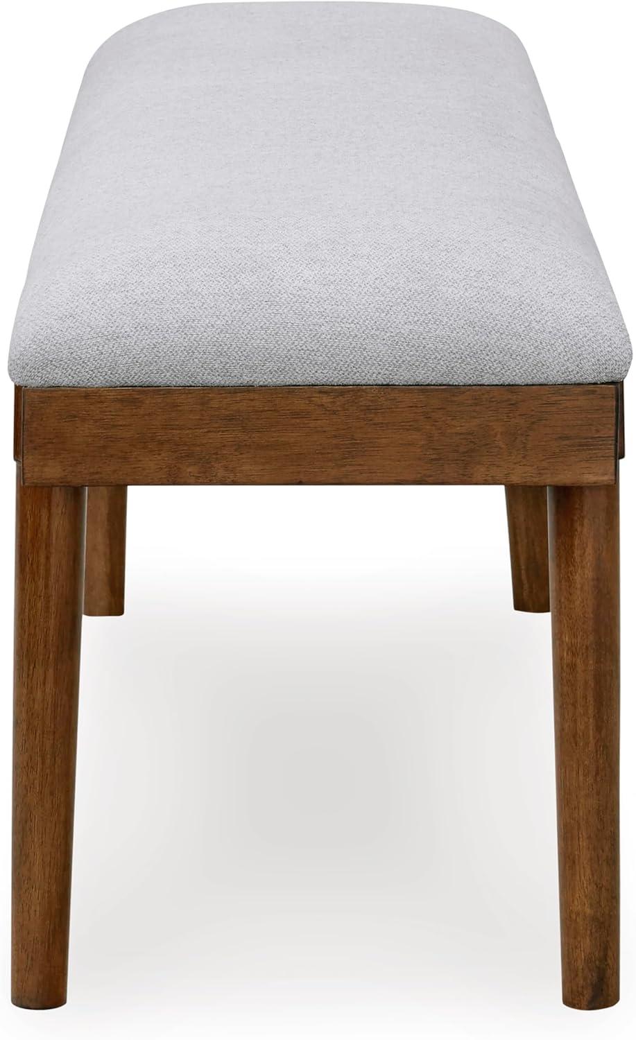 imageSignature Design by Ashley Lyncott 59quot Upholstered Solid Wood Frame Dining Bench GrayBrown