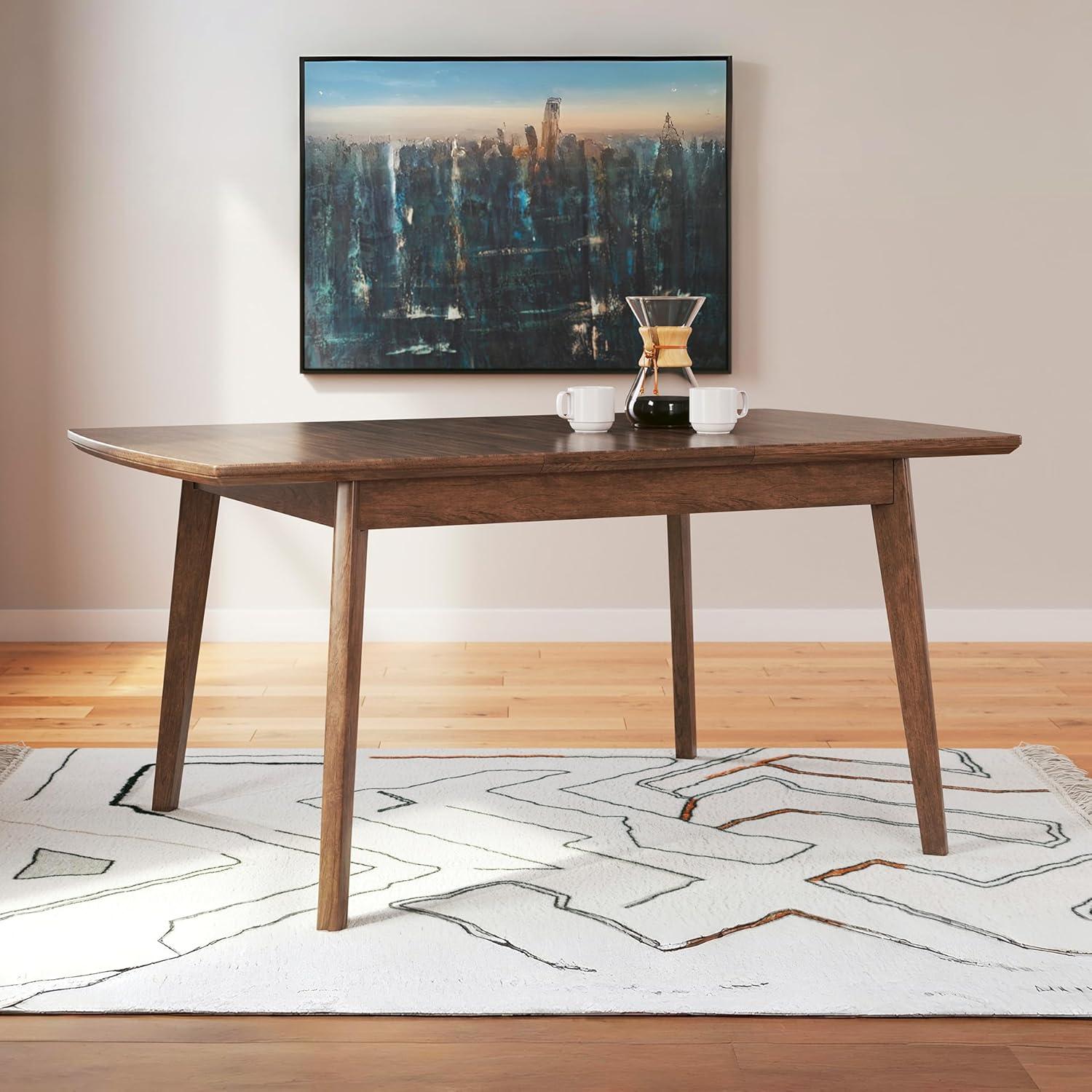 imageSignature Design by Ashley Lyncott Traditional Rectangular Dining Room SelfStoring Extension Table Seats up to 6 Brown