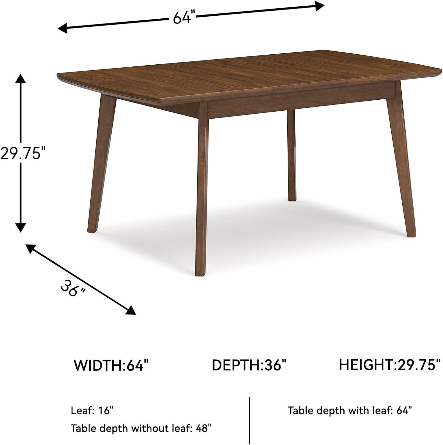 imageSignature Design by Ashley Lyncott Traditional Rectangular Dining Room SelfStoring Extension Table Seats up to 6 Brown
