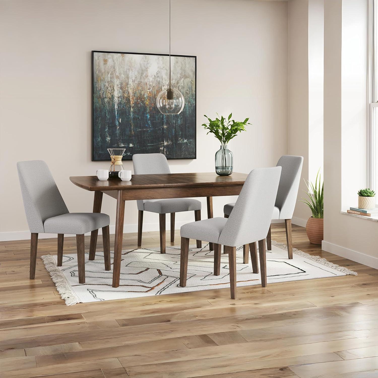 imageSignature Design by Ashley Lyncott Traditional Rectangular Dining Room SelfStoring Extension Table Seats up to 6 Brown