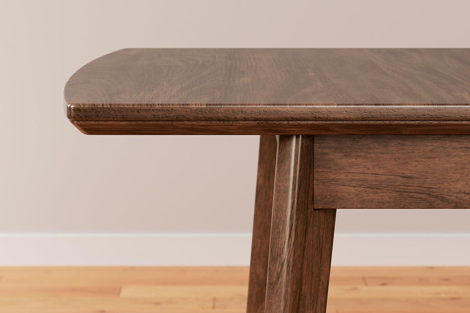 imageSignature Design by Ashley Lyncott Traditional Rectangular Dining Room SelfStoring Extension Table Seats up to 6 Brown
