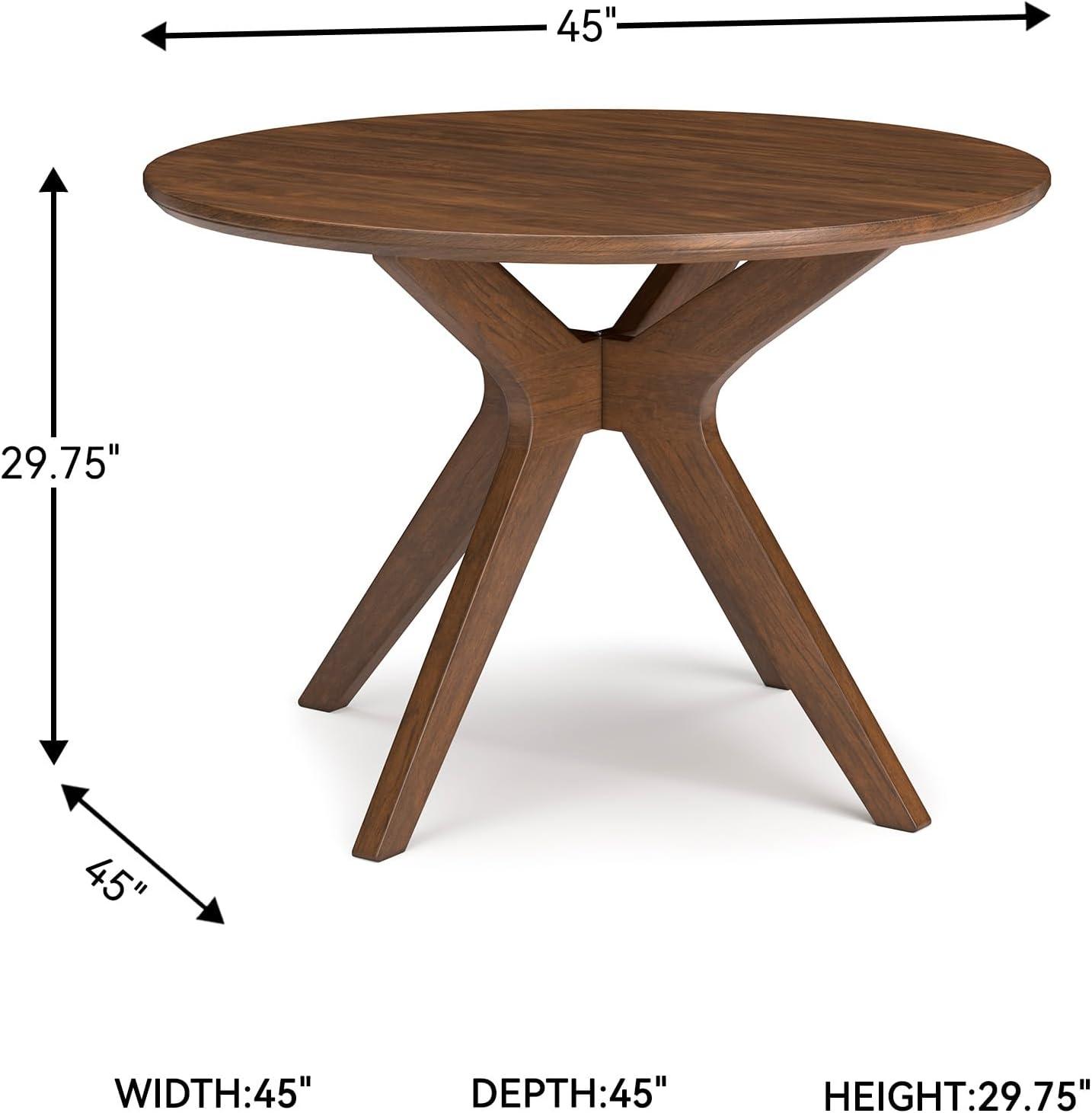 imageSignature Design by Ashley Lyncott Traditional Round Dining Room Table Seats up to 4 Brown 45quot W x 2975quot HLight Brown