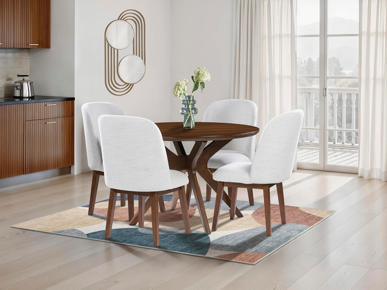 imageSignature Design by Ashley Lyncott Traditional Round Dining Room Table Seats up to 4 Brown 45quot W x 2975quot HLight Brown