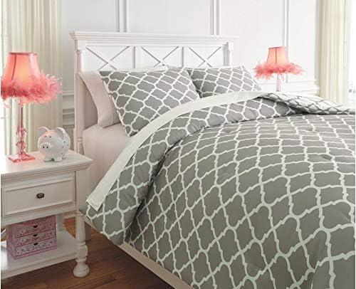 imageSignature Design by Ashley Media Twin Comforter Set GrayWhiteFull