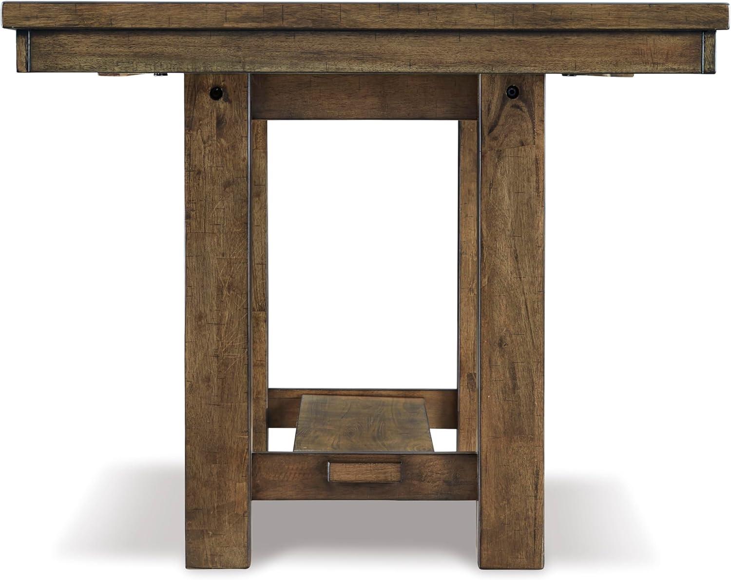 imageSignature Design by Ashley Moriville Rectangular Dining Extension Table 2 Extension Leaves Seats 8 36quot W x 86quot D x 3013quot H Wood ampamp Acacia Veneer BrownRustic Brown