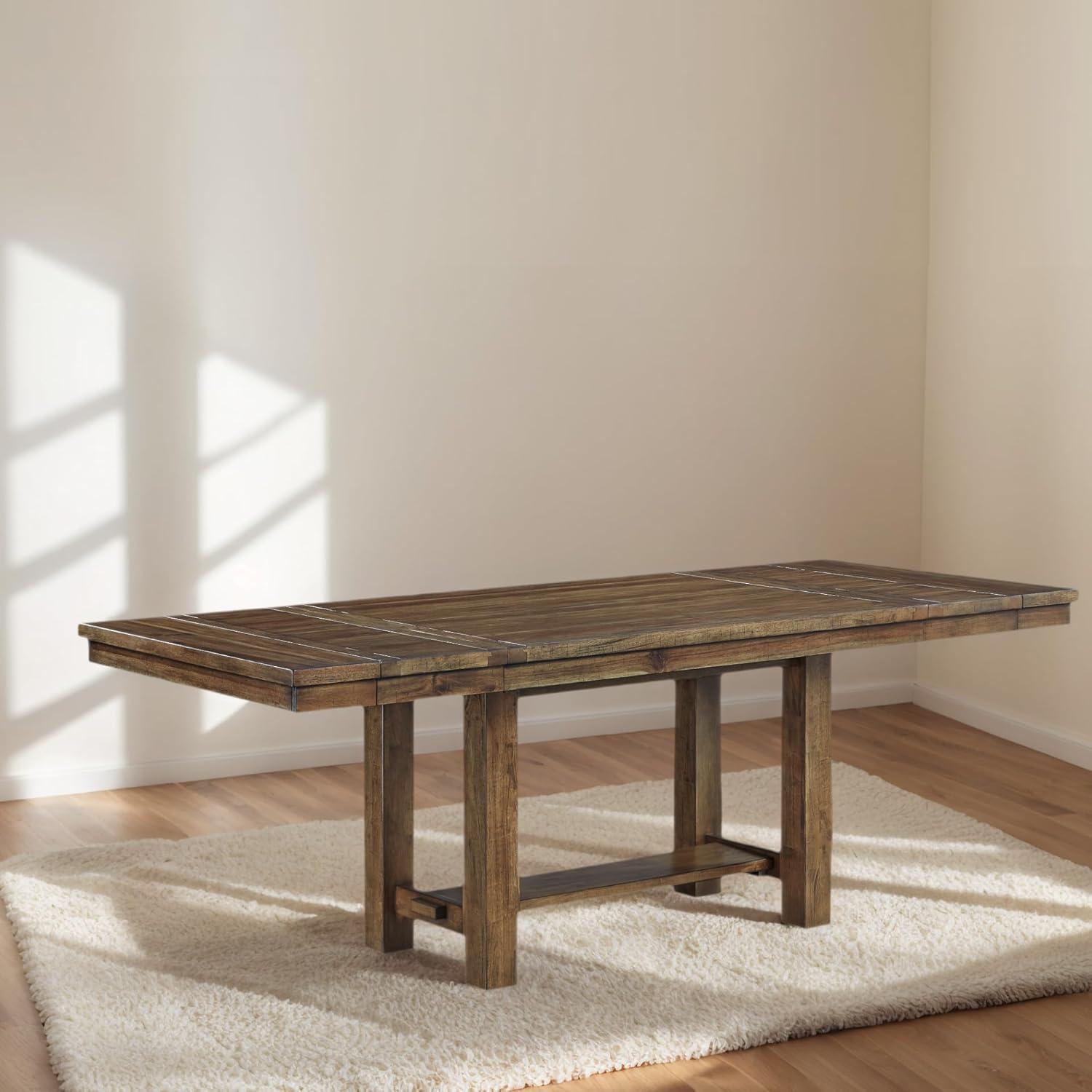 imageSignature Design by Ashley Moriville Rectangular Dining Extension Table 2 Extension Leaves Seats 8 36quot W x 86quot D x 3013quot H Wood ampamp Acacia Veneer BrownRustic Brown