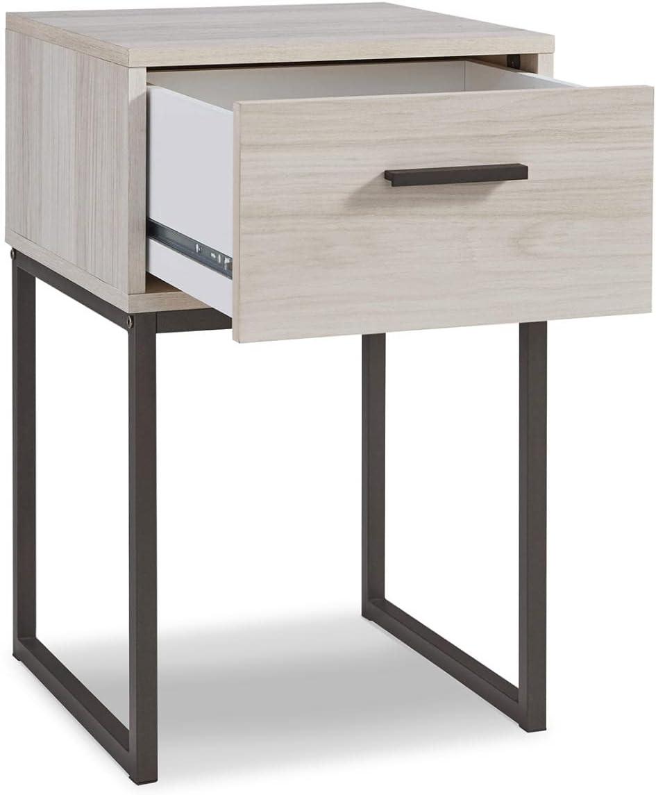 imageSignature Design by Ashley Neilsville 1 Drawer Night Stand Nightstand 26quot Tall Light BrownWhitewash1