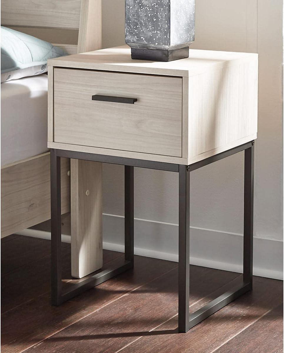 imageSignature Design by Ashley Neilsville 1 Drawer Night Stand Nightstand 26quot Tall Light BrownWhitewash1
