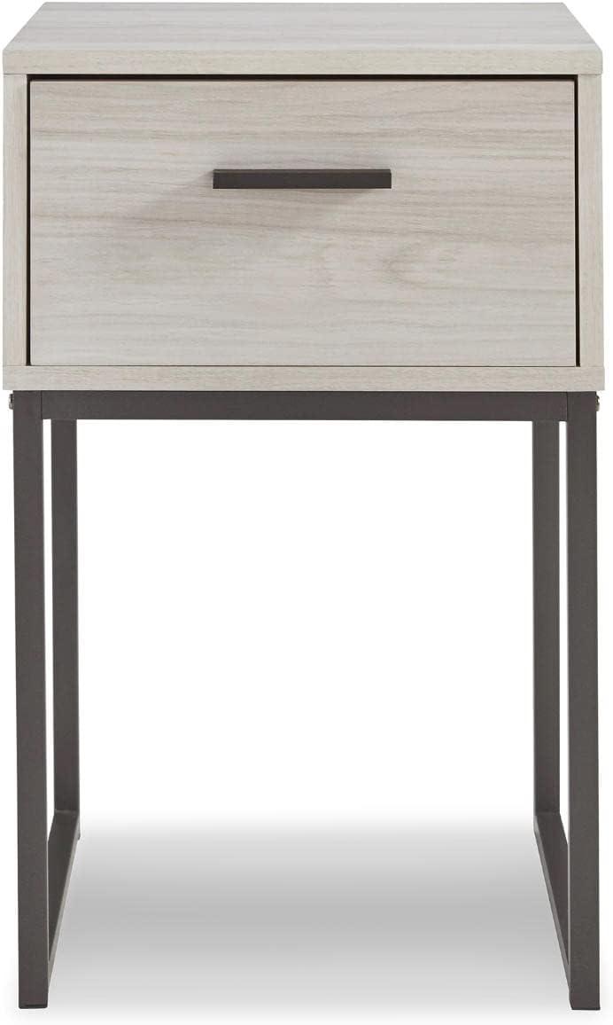 imageSignature Design by Ashley Neilsville 1 Drawer Night Stand Nightstand 26quot Tall Light BrownWhitewash1