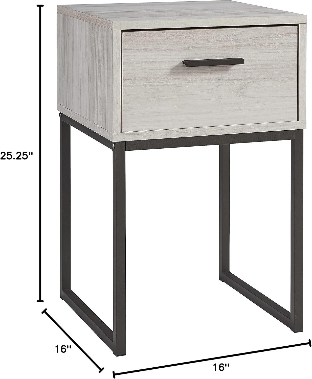 imageSignature Design by Ashley Neilsville 1 Drawer Night Stand Nightstand 26quot Tall Light BrownWhitewash1