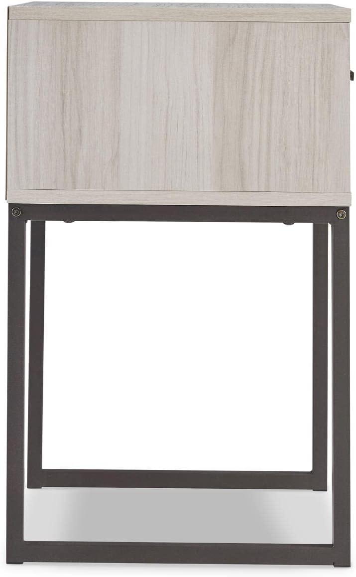 imageSignature Design by Ashley Neilsville 1 Drawer Night Stand Nightstand 26quot Tall Light BrownWhitewash1