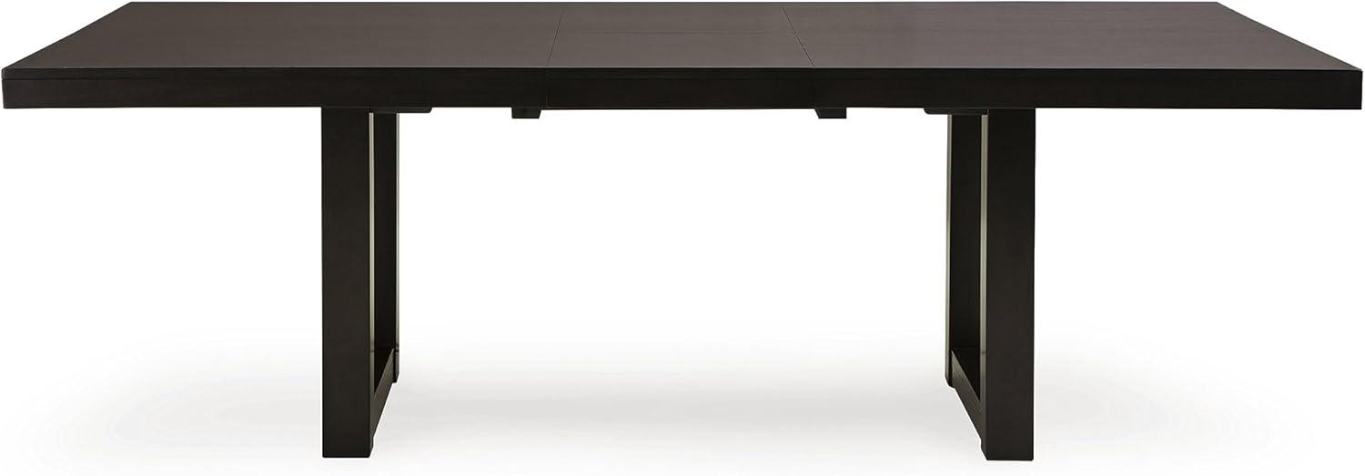 imageSignature Design by Ashley Neymorton Contemporary Dining Extension Table with Sled Base Dark Brown