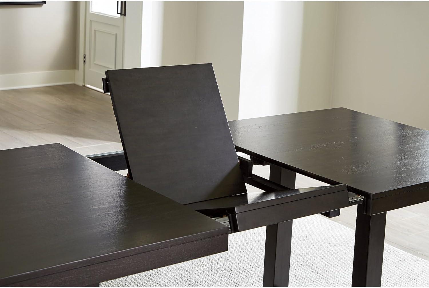 imageSignature Design by Ashley Neymorton Contemporary Dining Extension Table with Sled Base Dark Brown