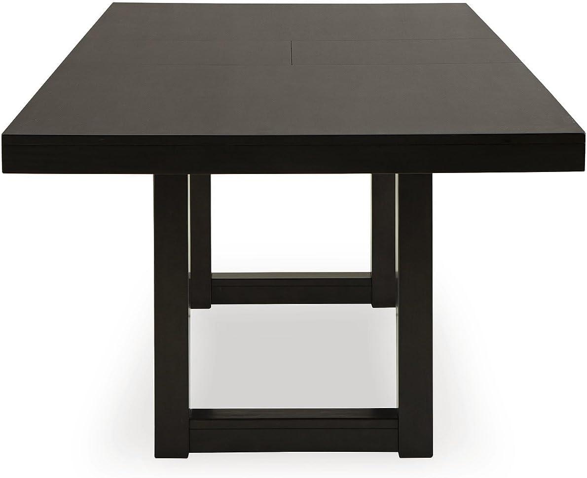imageSignature Design by Ashley Neymorton Contemporary Dining Extension Table with Sled Base Dark Brown