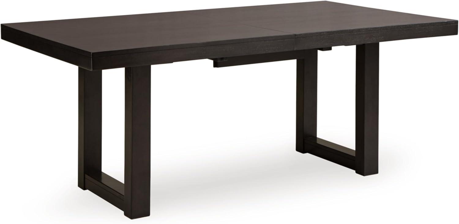 imageSignature Design by Ashley Neymorton Contemporary Dining Extension Table with Sled Base Dark Brown
