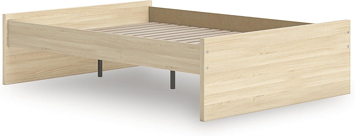 imageSignature Design by Ashley Onita Contemporary Queen Panel Headboard with Adjustable Height Wood and Decorative Laminate 3953quot High Solid White FinishLight Brown