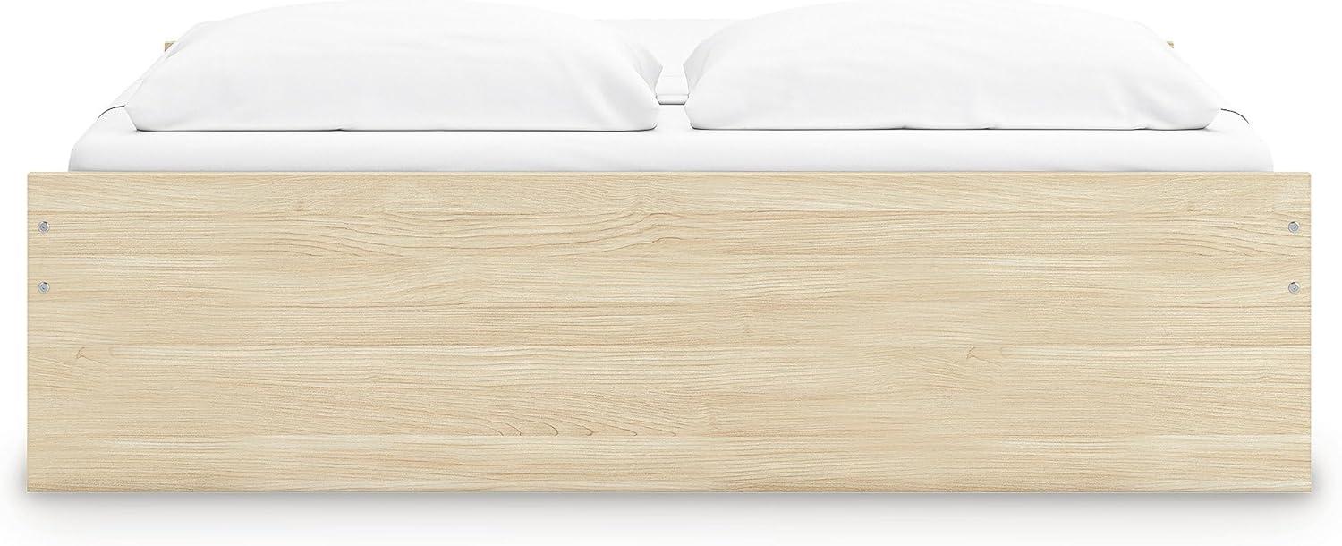 imageSignature Design by Ashley Onita Contemporary Queen Panel Headboard with Adjustable Height Wood and Decorative Laminate 3953quot High Solid White FinishLight Brown