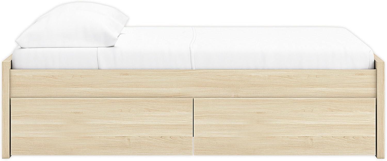 imageSignature Design by Ashley Onita Contemporary Queen Panel Headboard with Adjustable Height Wood and Decorative Laminate 3953quot High Solid White FinishLight Brown