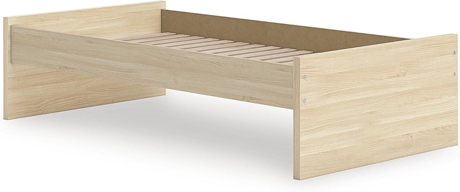 imageSignature Design by Ashley Onita Contemporary Queen Panel Headboard with Adjustable Height Wood and Decorative Laminate 3953quot High Solid White FinishLight Brown