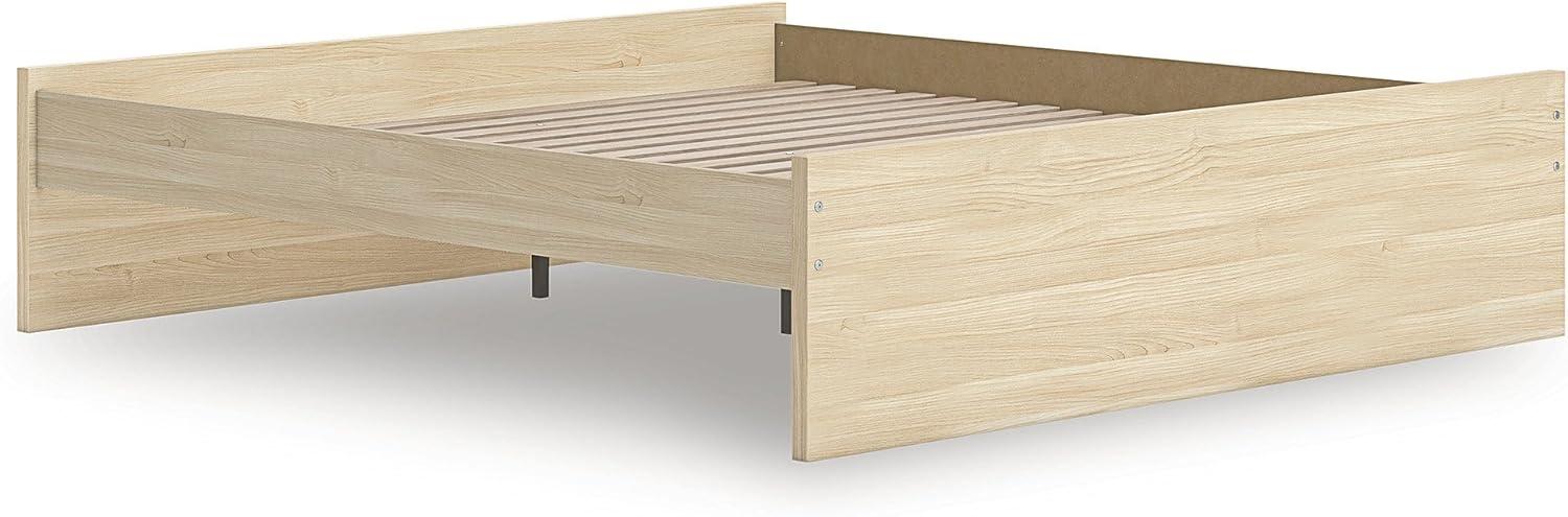 imageSignature Design by Ashley Onita Contemporary Queen Panel Headboard with Adjustable Height Wood and Decorative Laminate 3953quot High Solid White FinishLight Brown