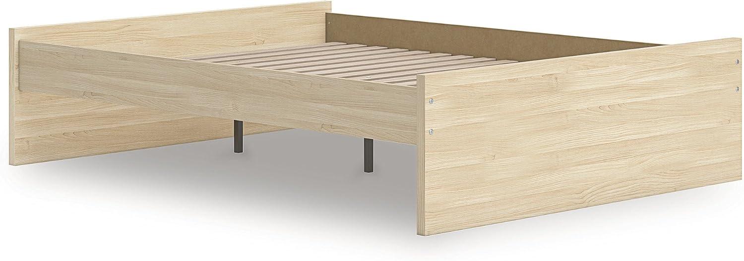 imageSignature Design by Ashley Onita Contemporary Queen Panel Headboard with Adjustable Height Wood and Decorative Laminate 3953quot High Solid White FinishLight Brown