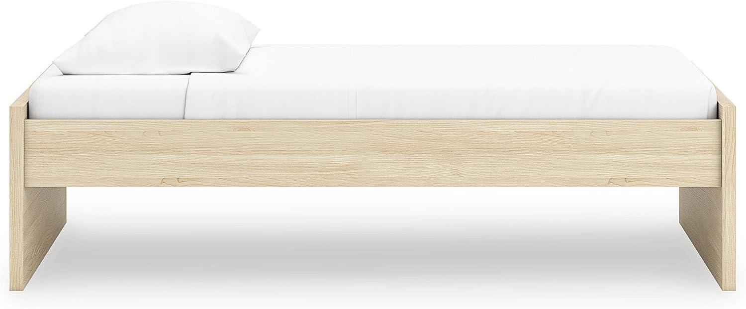 imageSignature Design by Ashley Onita Contemporary Queen Panel Headboard with Adjustable Height Wood and Decorative Laminate 3953quot High Solid White FinishLight Brown