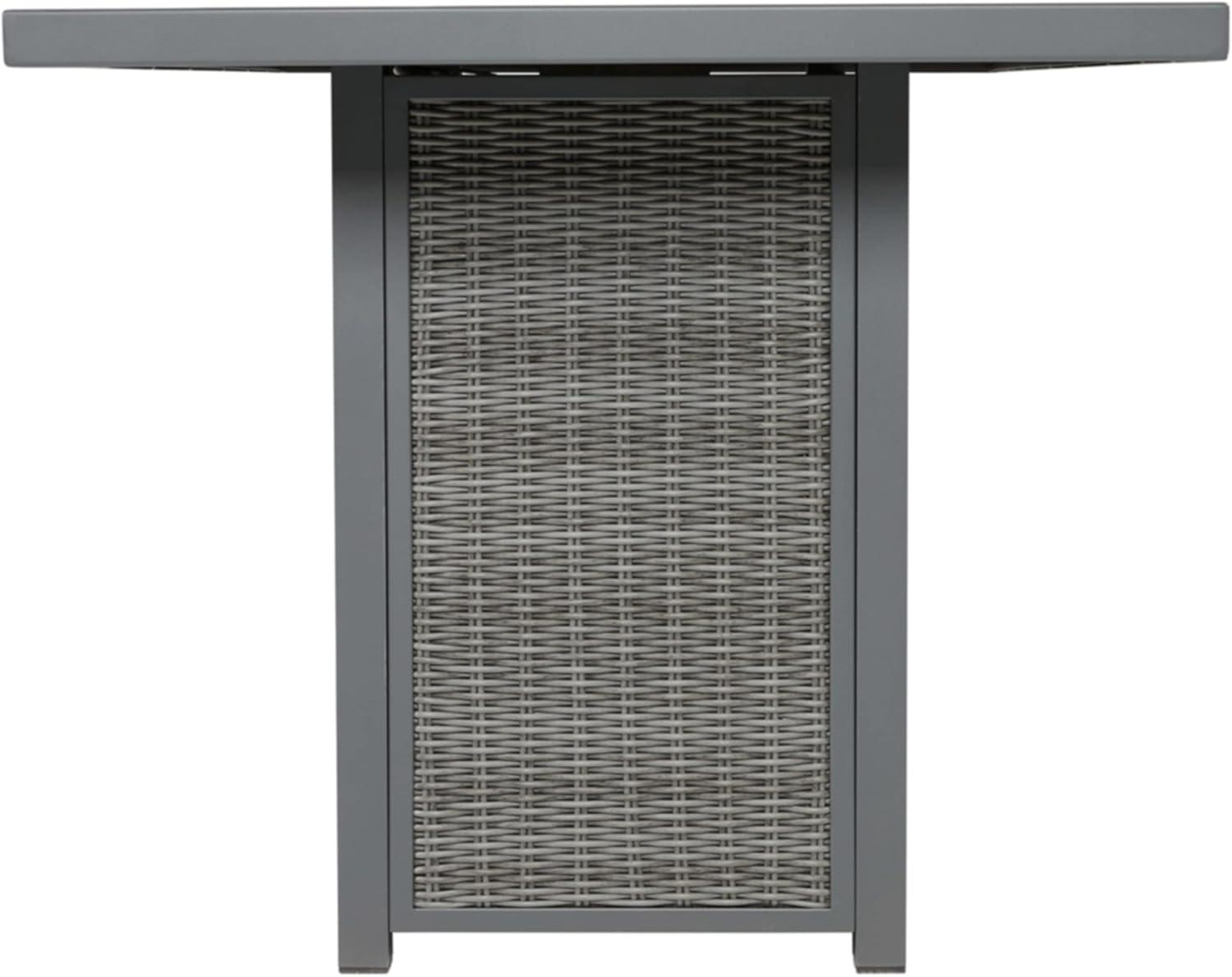 imageSignature Design by Ashley Outdoor Palazzo Rectangular Bar Table with Fire Pit Gray