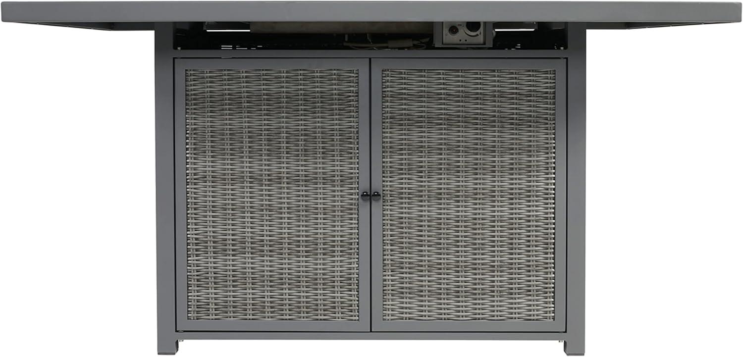 imageSignature Design by Ashley Outdoor Palazzo Rectangular Bar Table with Fire Pit Gray