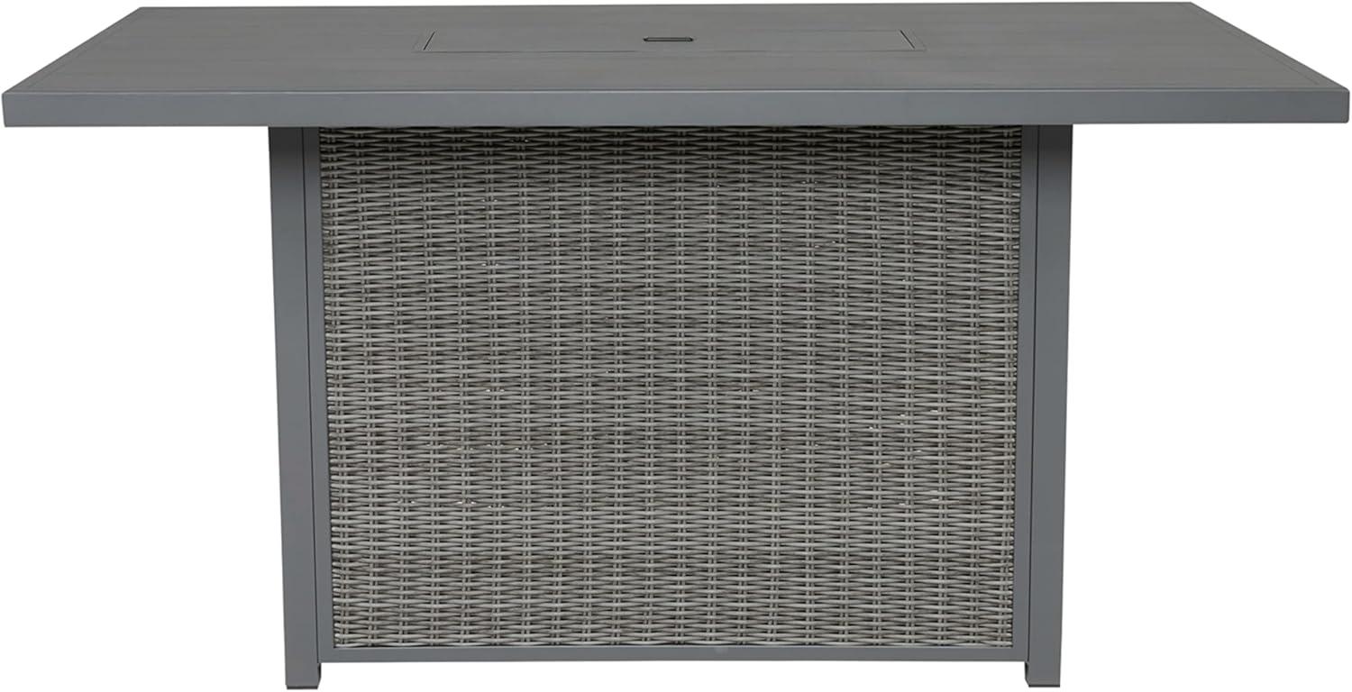 imageSignature Design by Ashley Outdoor Palazzo Rectangular Bar Table with Fire Pit Gray