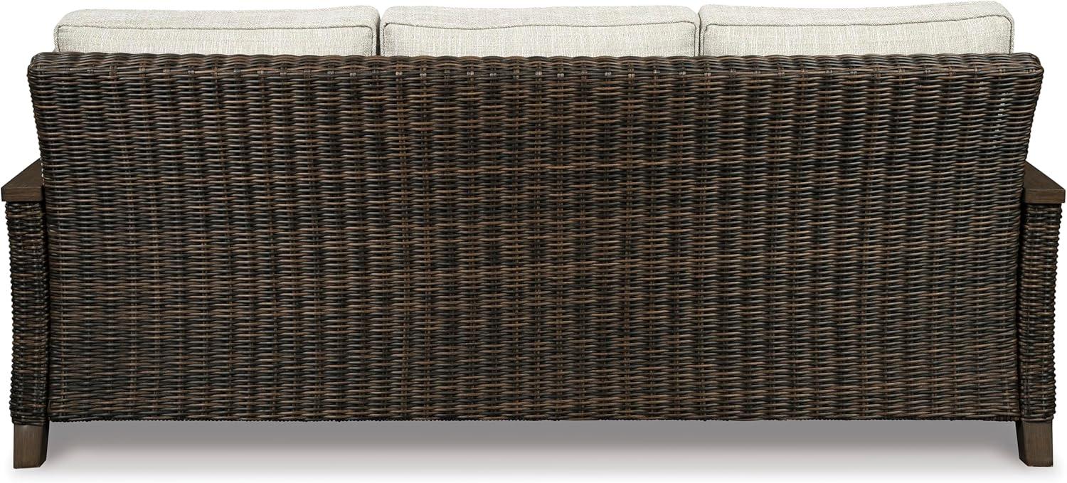 imageSignature Design by Ashley Paradise Trail Outdoor Swivel Upholstered Lounge Chair with All Weather Cushion Set of 2 Cleanable Performance Fabric BeigeSofa with Cushion