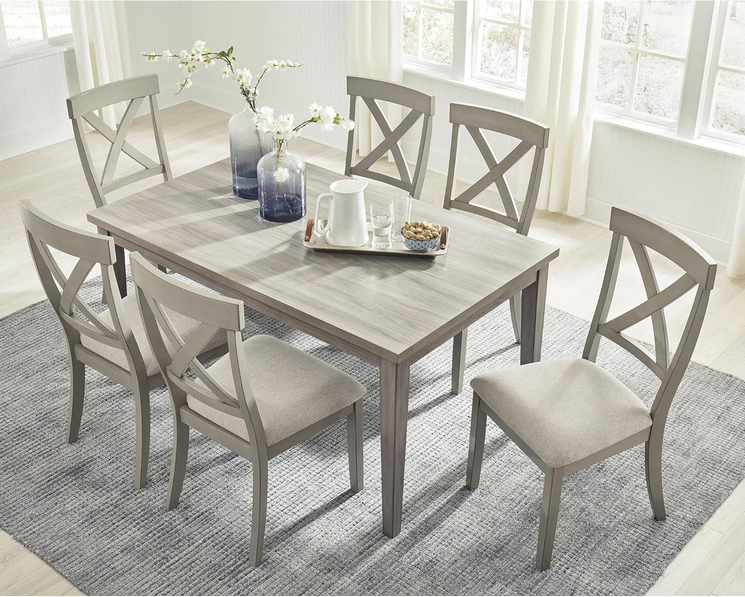 imageSignature Design by Ashley Parellen Modern Farmhouse Rectangular Dining Room Table Gray